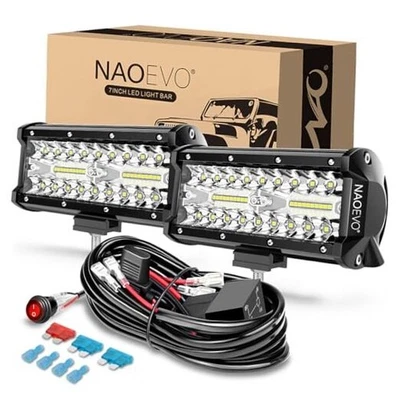  7 Inch LED Light Bar, 240W 24,000LM Offroad Fog/Driving Lights LED Pods White - Image 1 of 4