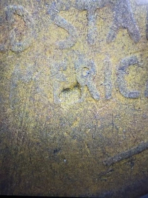 1936 D 1 C Wheat Penny Error Mint Mark Date Lamination R69 - Image 1 of 4