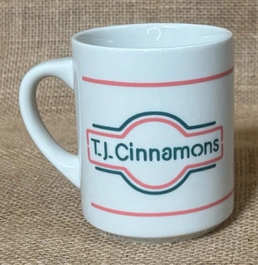 Vintage TJ Cinnamons Coffee Mug Cup Minamalist Design Logo T.J. Retro Old School - Picture 1 of 8