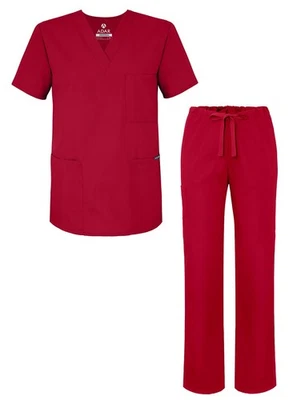 Adar Universal Unisex Scrub Set - V-Neck Scrub Top & Tapered Drawstring Pants - Image 1 of 4