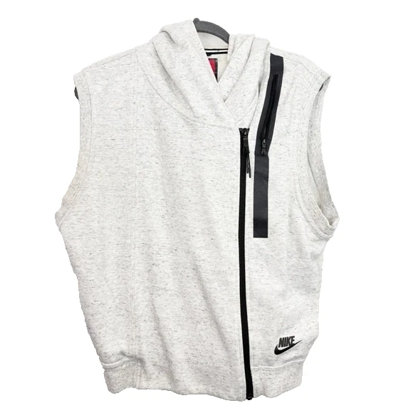 Nike Tech Hoodie Vest Fleece Summit Heather Gray Full Zip Size Medium - Image 1 of 4