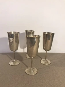 E.P.Brass Uranio Hecho en España Juego de 4 Copas Plateadas Vaso de Vino - Imagen 1 de 12