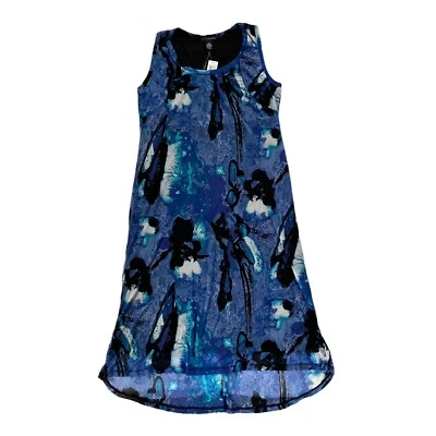 Nuevo con etiquetas Maxi Vestido Grace Elements para Mujer 3X Azul Tie Dye Elástico Forrado Dobladillo Alto Bajo Foto 1 de 4