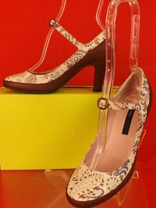 NUEVO MARC BY MARC JACOBS COÑAC VIOLETA CABRA ESTAMPADO CUERO MARY JANE PUMPS 37 - Imagen 1 de 12