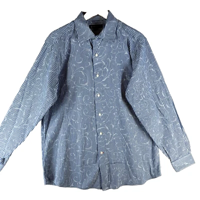 Daniel Crémieux Classics Men's Size L Stripe Cotton Long Sleeve Casual Shirt - Image 1 of 4