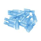 Wire Butt Male Terminals Insulated Round AWG 16-14 Blue 25 Pcs #