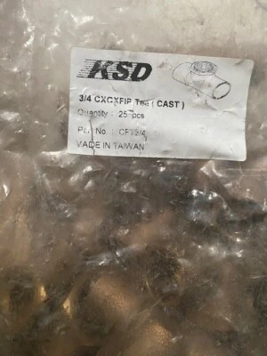 3/4" CXCXF KSD CAST BRASS TEE - Nibco - Elkhart - Cello - Mueller -