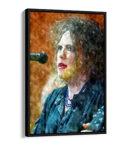 ROBERT SMITH THE CURE - EFECTO FLOTANTE LONA ARTE FOTOGRÁFICO IMPRESIÓN - NARANJA - Imagen 1 de 12