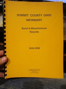 Summit County Ohio infermeria casa sepoltura cimitero record della morte libro genealogia - Foto 1 di 9