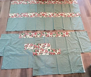 Cenefas de guinga florales verdes rojas April Cornell 5 piezas - Imagen 1 de 4