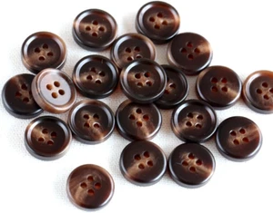 50PCS 5/8 Inch (15Mm) Suit 4-Hole Buttons Overcoat Resin Dark Brown Color Button - Picture 1 of 12