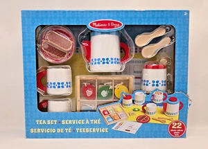 Melissa & Doug 22 Piece Wooden Steep and Serve Tea Set NEW! - Picture 1 of 3