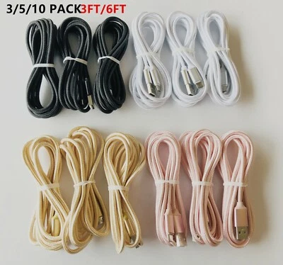 3/5/10 Micro USB Charger Fast Charging Cable Cord For Samsung Android Phone  - Image 1 of 4