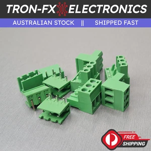 3 Way 5.08mm Right Angle Terminal Plug and Right Angle PCB Socket Pack of 5 - Picture 1 of 5