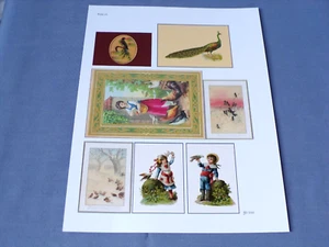 Miniature Dollhouse Wall Picture Art Print Sheet Animal Girl Boy Bird 8.5x11 - Picture 1 of 1
