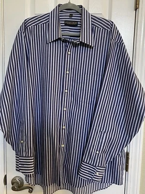 Camisa a Rayas de Algodón Colección Signature Donald Trump Hombre 17 1/2 Manga Larga Foto 1 de 4