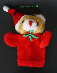 VINTAGE CHRISTMAS BEAR PLUSH HAND PUPPET - Picture 1 of 2