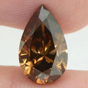 Brown Pear Shape Diamond Real Natural Fancy Color SI1 Loose Certified 3.51 Carat - Picture 1 of 10