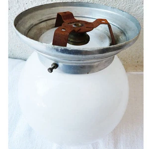 LUMINAIRE ECLAIRAGE BOULE PLAFONNIER VERRE BLANC SUPPORT ALU CIRCONFERENCE 47,5 - Picture 1 of 1