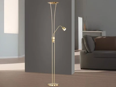 LED-Fluter, ink. COB-LEDs, Höhe 180cm, Doppeldimmer, Messing matt - Bild 1 von 4