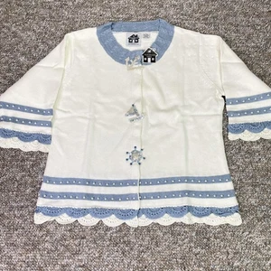 Storybook Strick Cardigan Pullover Damen Large Maritim Perlenbesatz Strick - Bild 1 von 18
