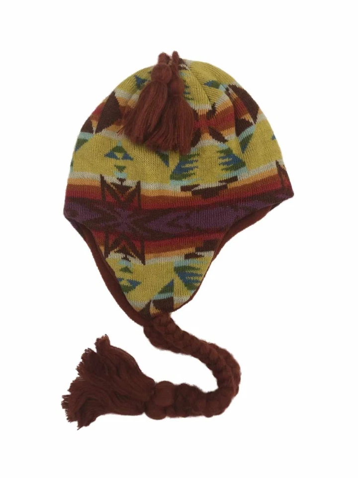 Gorra de punto con estampado suroeste naranja púrpura y amarillo para mujer Foto 1 de 1