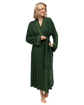 Cyberjammies Olive Dressing Gown Long Womens Comfortable Nightwear 5017 - Image 1 of 4