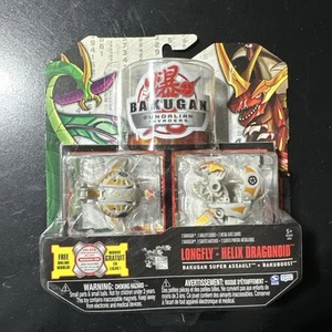 BAKUGAN Longfly Helix Dragonoid Double Set Dragon Fire Metal Cards Sega Spin USA - Picture 1 of 3