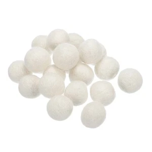 Wool Felt Balls Beads Woolen Fabric 2cm 20mm White for Home Crafts 50Pcs - Picture 1 of 5