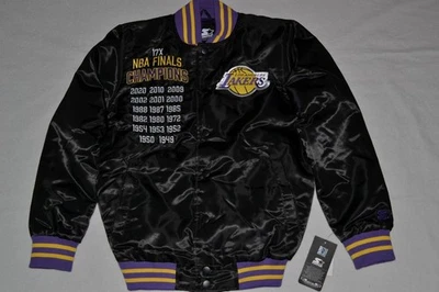 CHAQUETA STARTER LOS ANGELES LAKERS VARSITY SATINADA NEGRA TODAS LAS TALLAS Foto 1 de 4