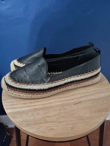 CHICO'S Giada ESPADRILLE  Slip On Shoes Flats IN BLACK SIZE 10M - Picture 1 of 9