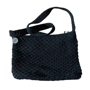 The Sak Black Crochet Hobo/Shoulder Bag/Purse, Zipper, Pockets - Picture 1 of 8