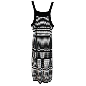 Joie Dress Women's White Blue Striped Crochet Knit Sleeveless Midi NWT XL - Picture 1 of 7