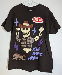 T-shirt uomo grande PACSUN Hit the Road Jack Puff Midnight Rodeo marrone - Foto 1 di 7