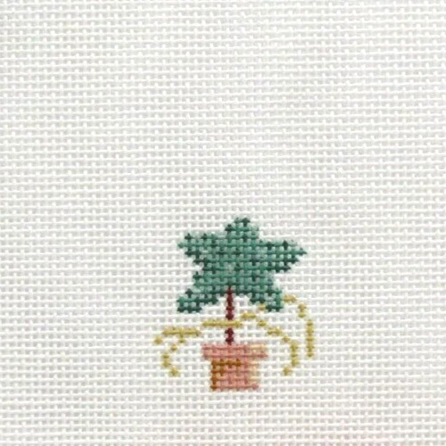 Susan Roberts Cook Mini Topiary Star Tree Insert Handpainted Needlepoint Canvas - Image 1 of 1