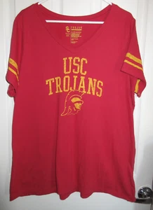 USC Trojans Women's Size XXL T-shirt Short Sleeve Red V Neck Official Trojan - Picture 1 of 4