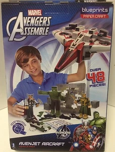 Marvel Avengers Assemble Avenjet Aircraft Blueprints Paper Craft New In Box - Picture 1 of 3
