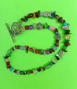 Israel handgefertigte natürliche Multigem Edelsteine Judaica Symbole Perlen Halskette Geschenk - Bild 1 von 1