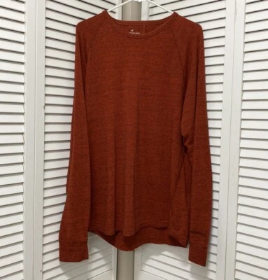 Camisa American Eagle Outfitters Grande Para Hombre Flexible Activo Manga Larga Naranja Quemado Foto 1 de 4