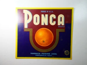 Obstkiste Etikett Etikett, Original Litho ca.1955 Marke Ponca 25x27 cm Retro - Bild 1 von 1