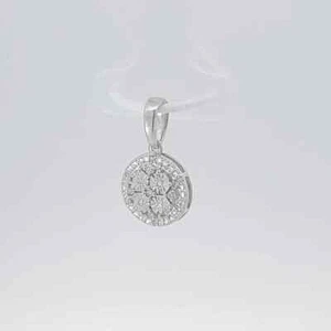 Sterling Silber mit 0,25 Karat natürlichem Diamant Unisex Anhänger - Hip Hop Stil - Bild 1 von 5