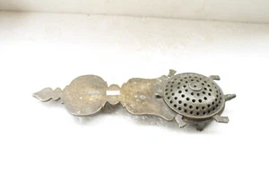 Antique Old Bronze Rare Tortoise Engraved Big Size Incense Stick Holder NH5226 - Picture 1 of 12