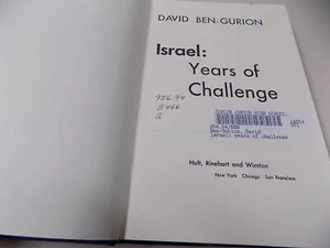 ISRAEL: YEARS OF CHALLENGE David Ben-Gurion 1963 HC - Picture 1 of 6
