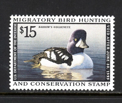 SCOTT RW65 1998 $15 BARROWS GOLDENEYE DUCK STAMP ISSUE MNH OG VF CAT $45! - Image 1 of 2
