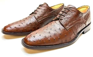 Zapatos de vestir Oxford para hombre David X David Eden marrón pluma de avestruz completa talla 10,5 - Imagen 1 de 11