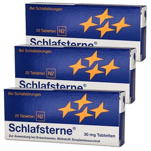 SCHLAFSTERNE mit Doxylamin bei Schlafstörungen 3x 20St. - Bild 1 von 4