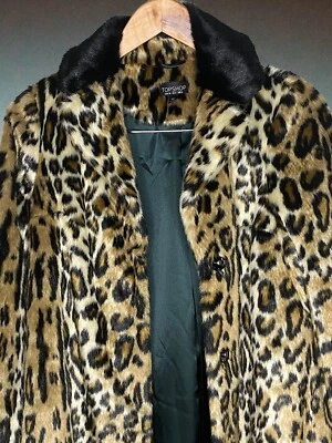 Top Shop 人造豹毛皮大衣 尺寸 2 / XS Nordstrom — 第 1/4 张图片