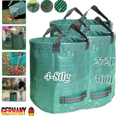 4/8tlg Gartensack Säcke Laubsack Gartenabfallbehälter 272/300L Gartentasche - Bild 1 von 4