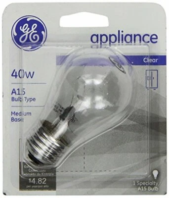 GE 15206, 40-Watt, Appliance Bulb, Medium Base, A15 Bulb Shape, 1-pk, 120-Volt - Image 1 of 2