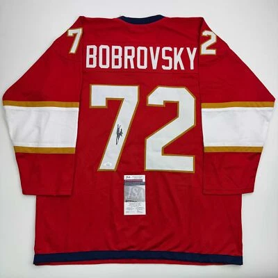 Autographed/Signed Sergei Bobrovsky Florida Red Hockey Jersey JSA COA - Image 1 of 4